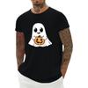 Jumlcwkoz Men's Halloween T-Shirts - Crew Neck Funny Ghost Pumpkin Print T Shirts - Holiday Fashion Top Stretchy Basic