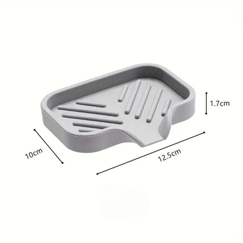

Countertop Drain Rack Silicone Sink Tray for Soap Sponge Brush Storage Kitchen Bathroom Utility Organizer with Drainage Design