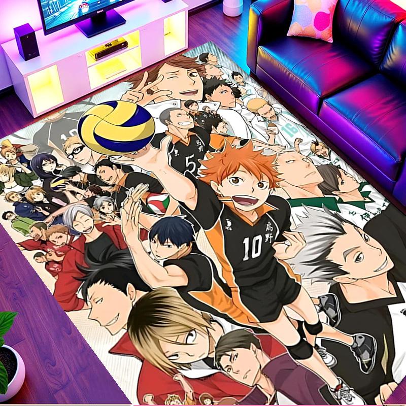 Haikyu Print Rug, Washable Floor Carpet, For Entryway Dorm Laundry Room Office Study, Home Decor Birthday Christmas Gift