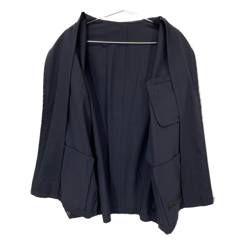 COMMEdesGARCONS HOMME 95AW HJ-040700 Navy Wool Cow Leather Pocket Zip Jacket Jacket M blackUsed