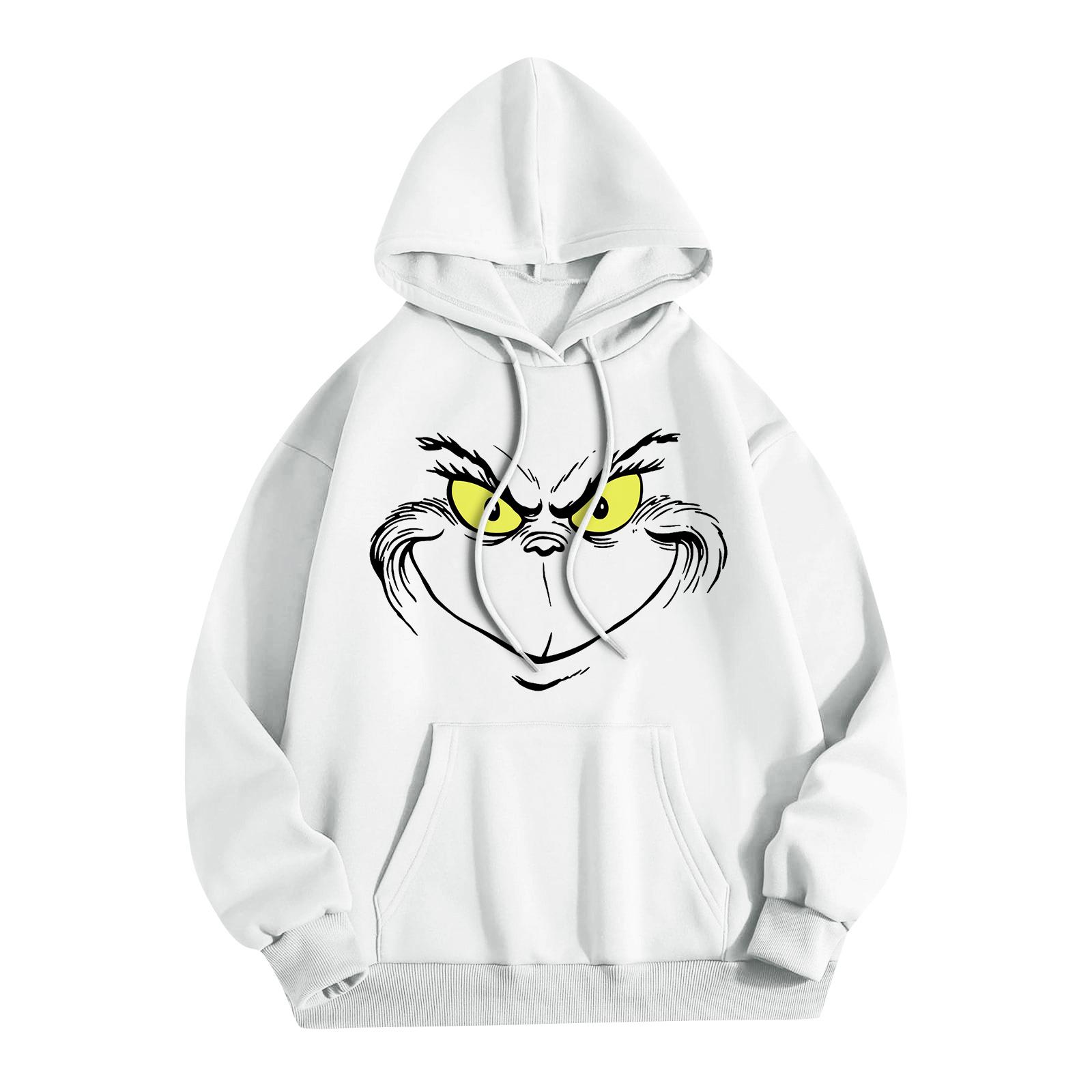 

Женская модная повседневная толстовка с капюшоном и карманами с рождественским принтом M