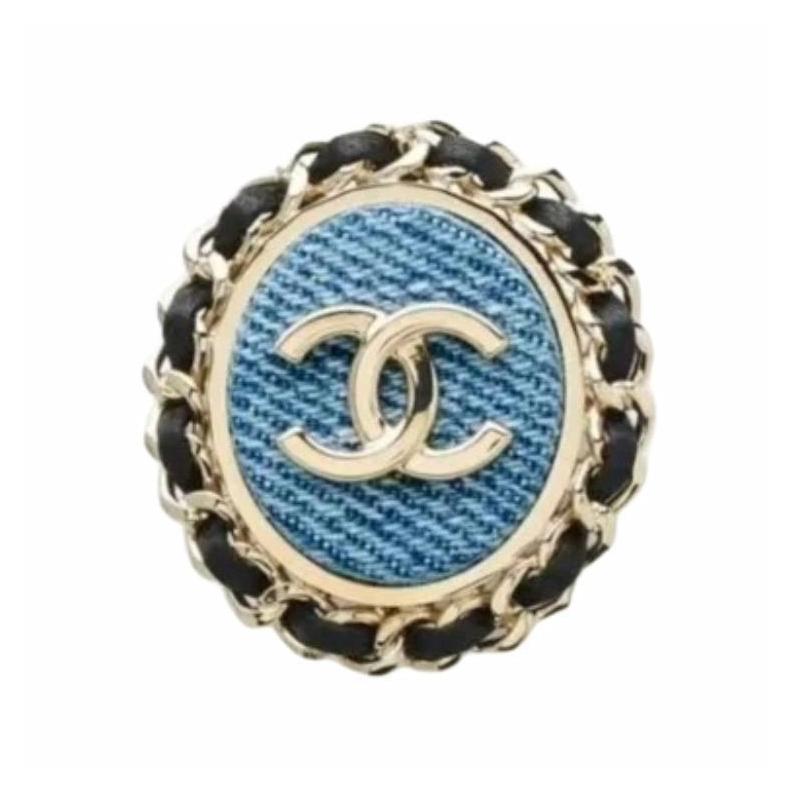 

CHANEL [25P Spring and Summer] Braided Design - Brooch, Unisex Couple Style, Blue синий