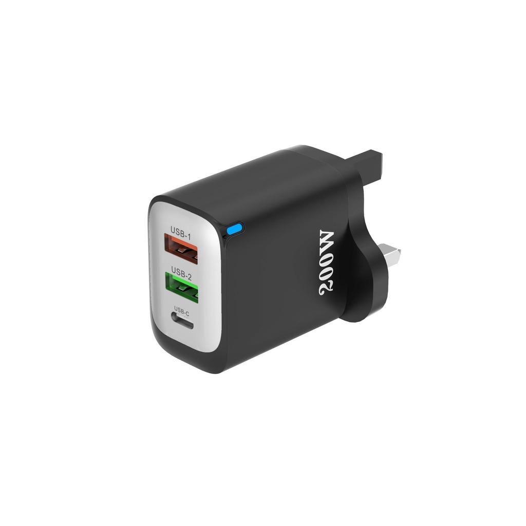 Dual USB & 1C Port 12W Multi-Port Charger - EU/US/UK Compatible