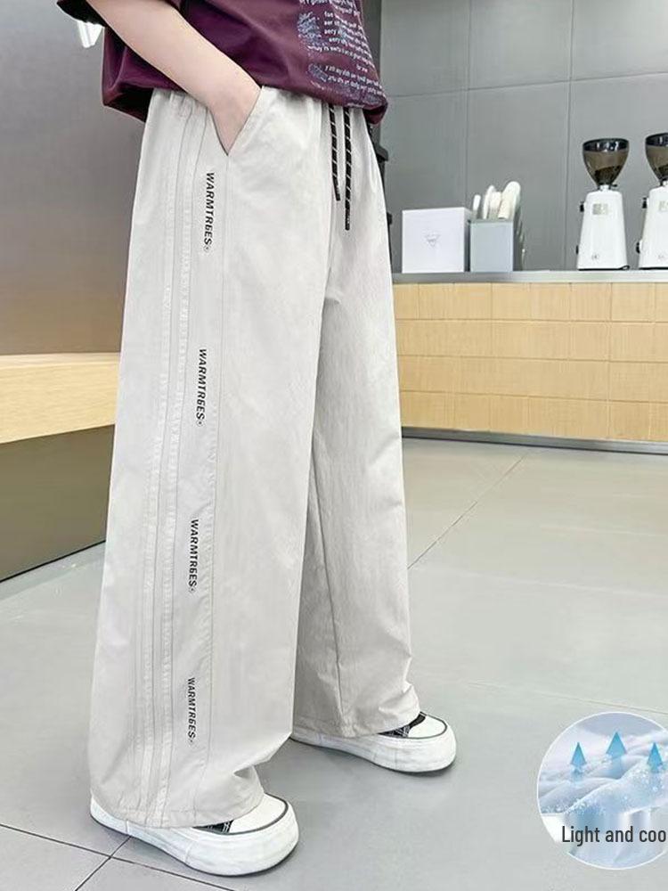 Boys' 2026 Summer Thin Cargo Wide-Leg Pants