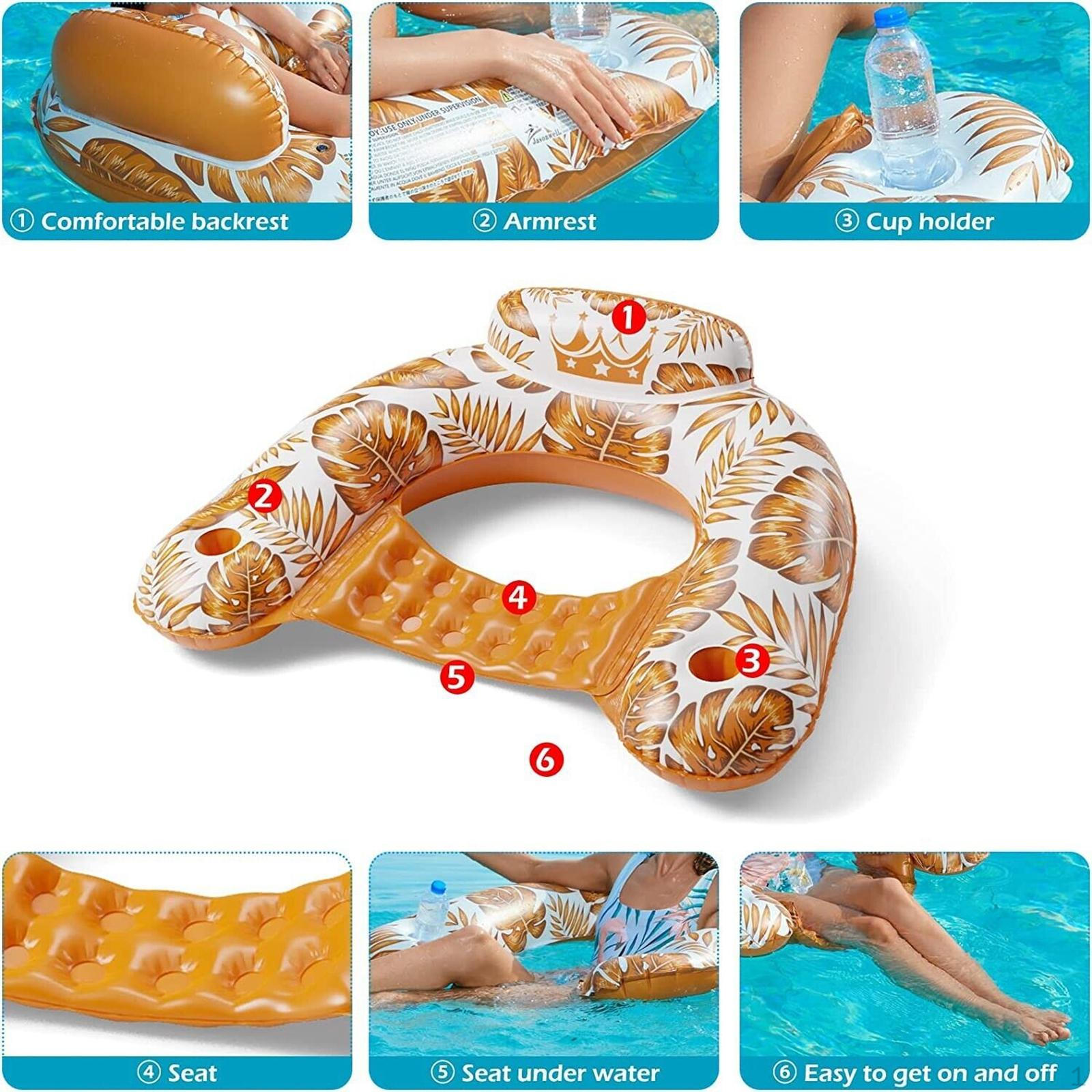 

Плавающий стул для отдыха у бассейна, детский шезлонг для вечеринки, расслабляющий отдых для взрослых жёлтый