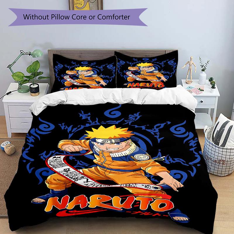 

3pcs NARUTO Printed Bedding Set, Soft and Comfortable Quilt Cover for Bedroom, Guest Room (1 Duvet Cover + 2 Pillowcases, Pillow Core Not In 135cm*200cm