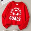 Kids Crewneck Long Sleeve Sweatshirt,Trendy "Just A Girl with Goals" Print Pullover