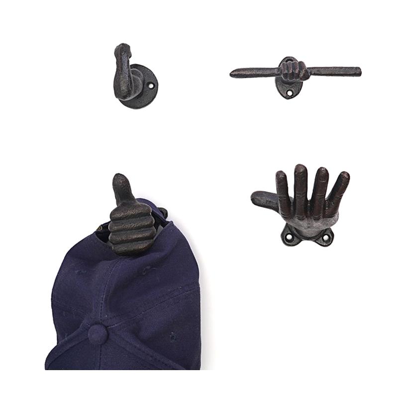 Vintage Daumen Handfläche Arm Gusseisen Dekorativer Haken Geeignet zum Aufhängen von Hüten Geschenk Multifunktionale Wanddekoration