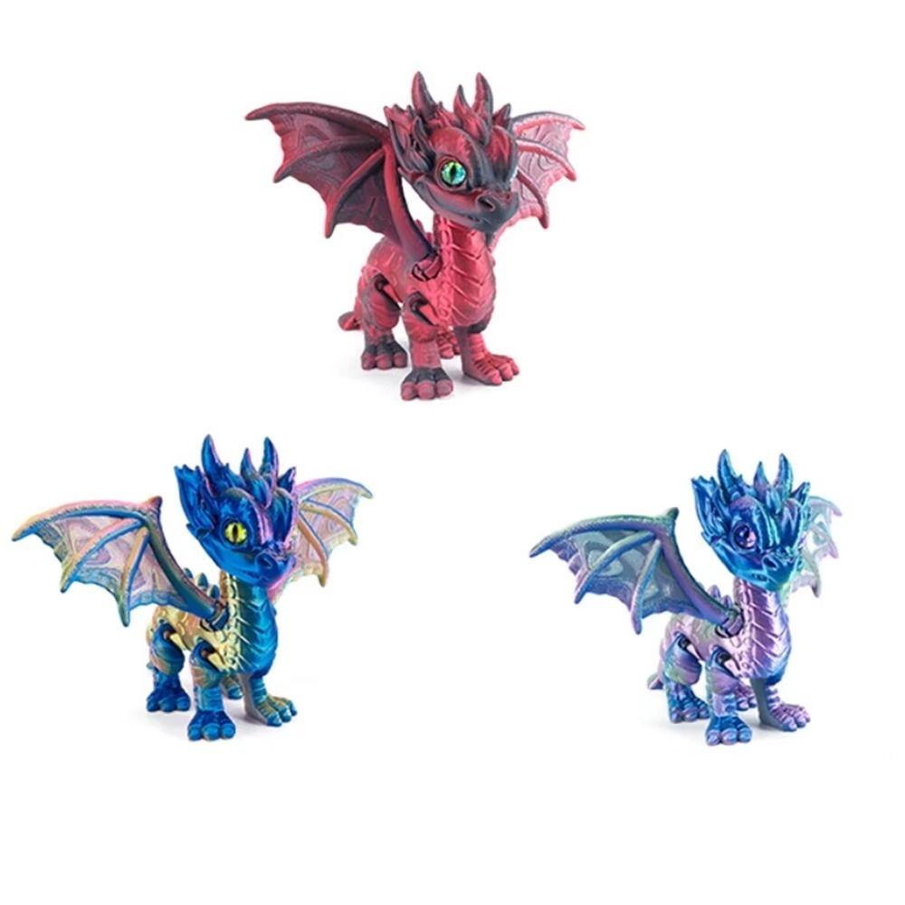 Multi-jointed 3D Printed Dragon Simulation Dragon Model Toy Flying Dragon Figures Home Decor