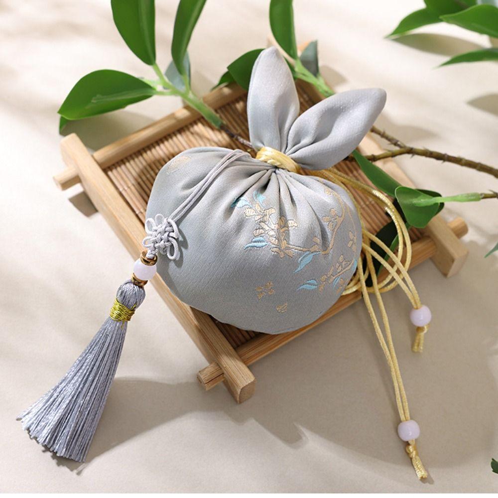 Handmade Mid-Autumn Festival Rabbit Sachet Bag Brocade Lucky Chinese Style Blessing Pouch Jewelry Storage Bag Embroidered