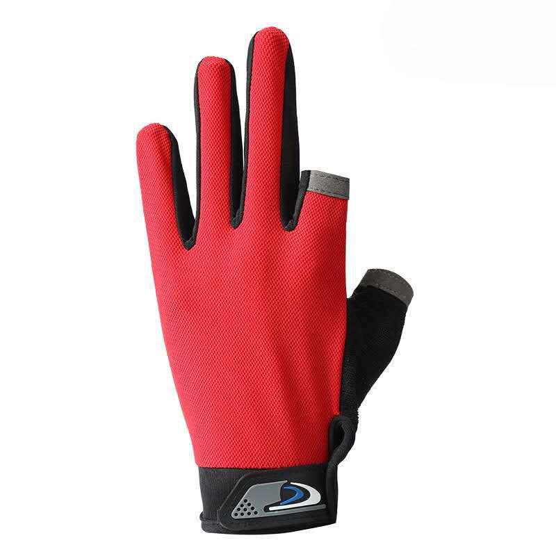 New Spring and Summer Thin Gloves Outdoor Fishing Sun Protection Dew Two Fingers Luya Mesh Breathable Half Finger Fishing Gloves