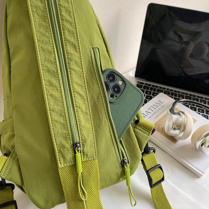 Damen Kleiner Rucksack Multifunktionale Brusttasche Kontrastfarbe Outdoor Schulter Umhängetasche