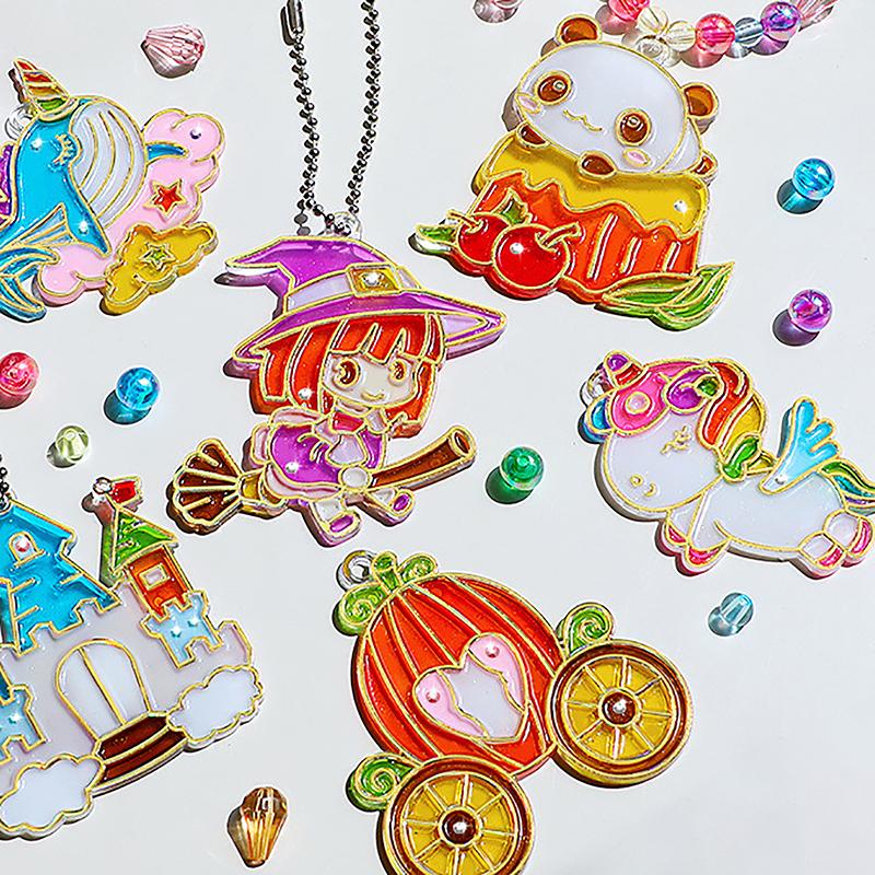 Kein Backen Kleber Malerei Luftgetrocknete Kinder Diy Fenster Glasmalerei Farben Machen Schlüsselring Aufkleber