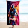 1PC Custom Name "Dynamic Football Player Art" Beach Towel Highly Absorbent And Sand-Resistant Towel for Swimming, Pool, Yoga, And Travel Lightweight