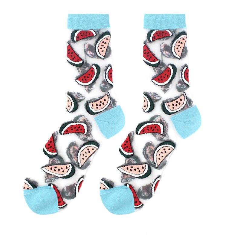 Spring/Summer Women's Floral Mori Girl Thin Mid-Calf Socks - European & American Style