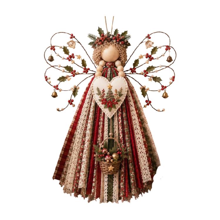 Angel Hanging Display Set for Indoor Rooms, Fabric Body Panels, Wire Outline and Hanging Cord Included for Use