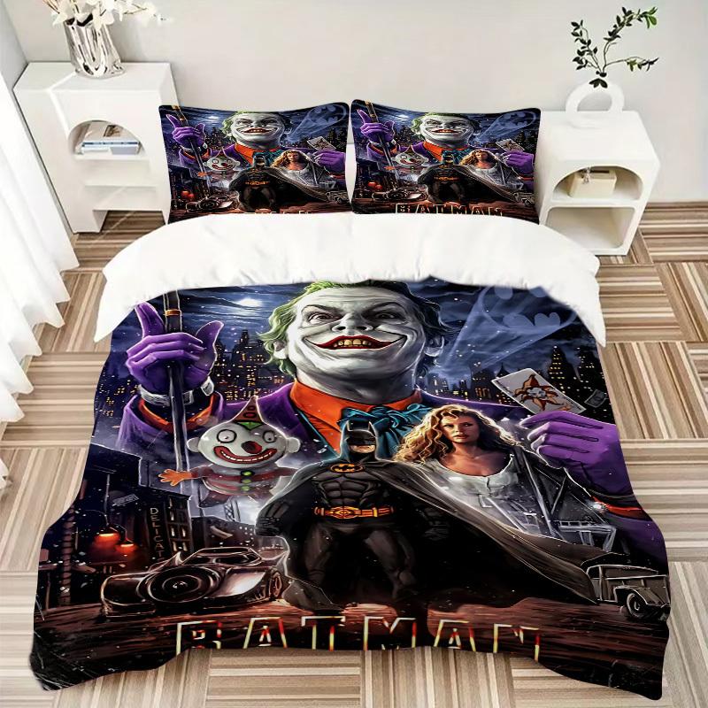 3pcs Joker, Batman Duvet Cover Set (1 Duvet Cover + 2 Pillowcases, No Core) - Comfortable, And Breathable Bedroom Decoration Yy251104016