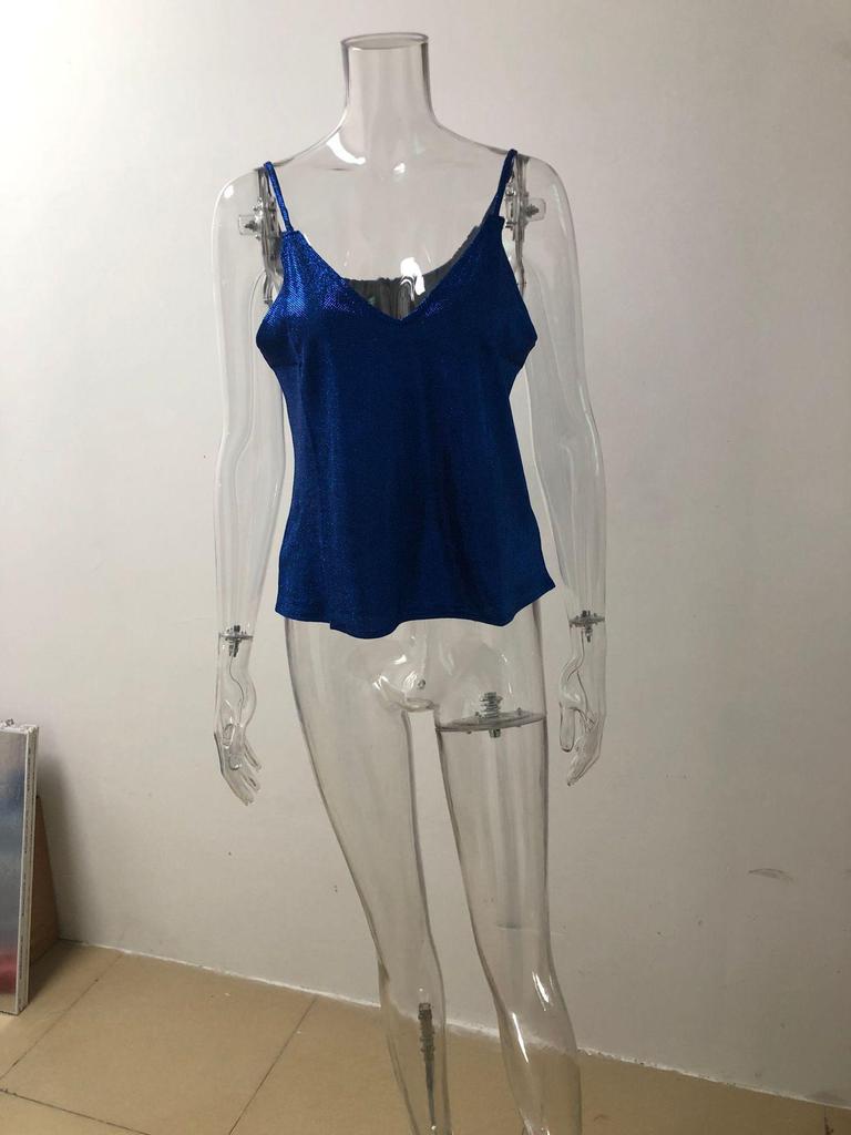 2025 European & American Women's V-neck Hot Stamping Camisole - Casual Sexy Spring/Summer Vest