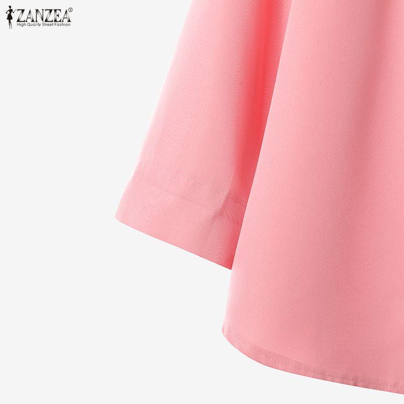 ZANZEA Women 3/4 Sleeve Blouse and Pants Casual Two Piece Suit Sets