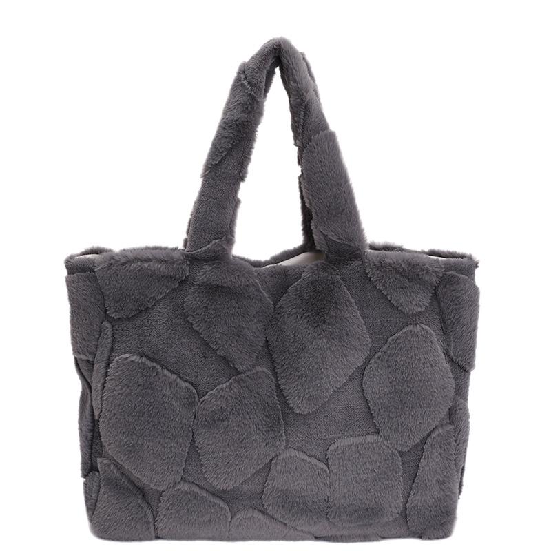 Damen Herbst/Winter Plüsch Tragetasche - Vielseitiges Nischen-Design, Modische Textur, Perfekt für den Arbeitsweg oder zum Tragen über der Schulter.