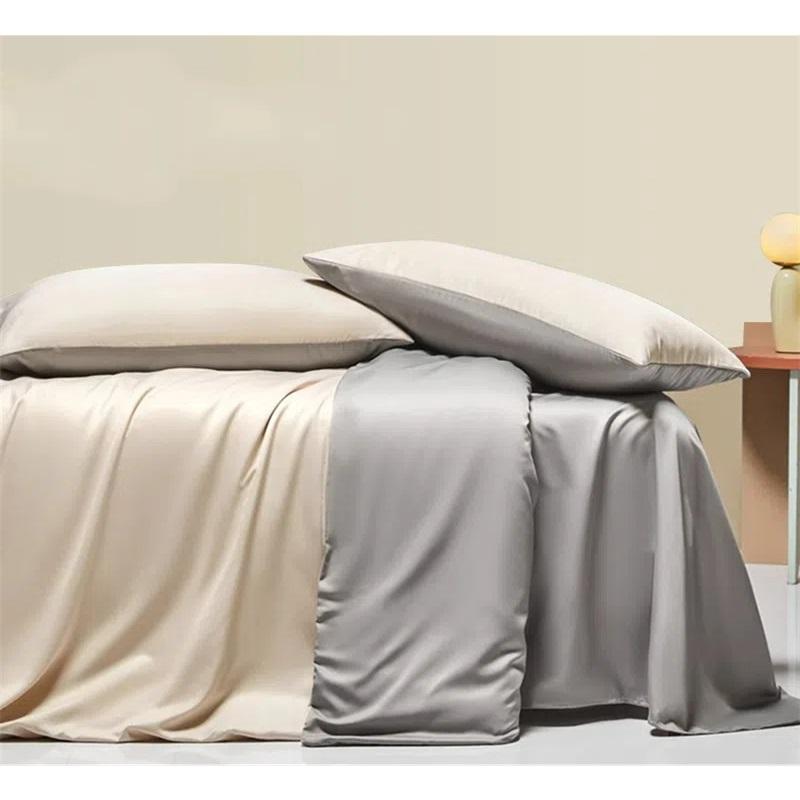 Summer Ice Silk 4-Piece Bedding Set - Cooling, Smooth Duvet Cover, Luxury Sheet & Fitted Sheet, High-End Bed Linen For Comfortable Sleep