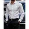 Light Luxury Dark Patterned Diamond Shaped Men's Shirt, Silky Slim Fit Shirt, European and American High-end Dark Printed Shirt