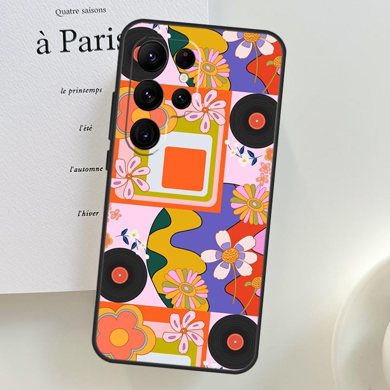 retro Groovy hippie boho rainbow Case For Samsung Galaxy S26 Ultra S24 S23 S22 S21 S25 Ultra S10 S20 Plus S25 FE Phone Cover