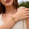 Niche Design Fashionable Color Natural Stone Beaded Stainless Steel Rice Bead Ot Buckle Bracelet Female Br-3051
