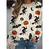 2025 autumn and winter Halloween element explosion 3D digital printing women's crew neck sweater