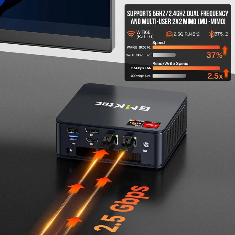 GMKtec M6 Mini PC AMD R5 6600H Počítač 6 jader 12 vláken 16 GB DDR5 512 GB PCIe 3.0 SSD WiFi 6 BT5.2 Mini PC Počítač stolní