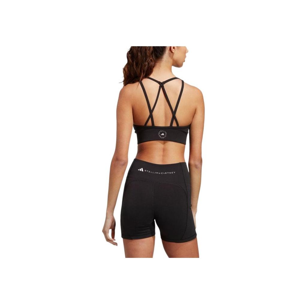Adidas Alphabet Logo Print Crossback Sports Bra Women Underwear Black HR2192