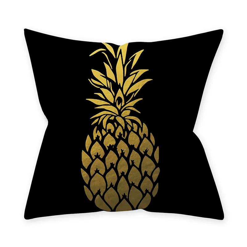 Golden Black Pattern Decorative 45*45CM Cushion Cover Polyester Throw Pillowcase Sofa Home Car Decorative PillowCover