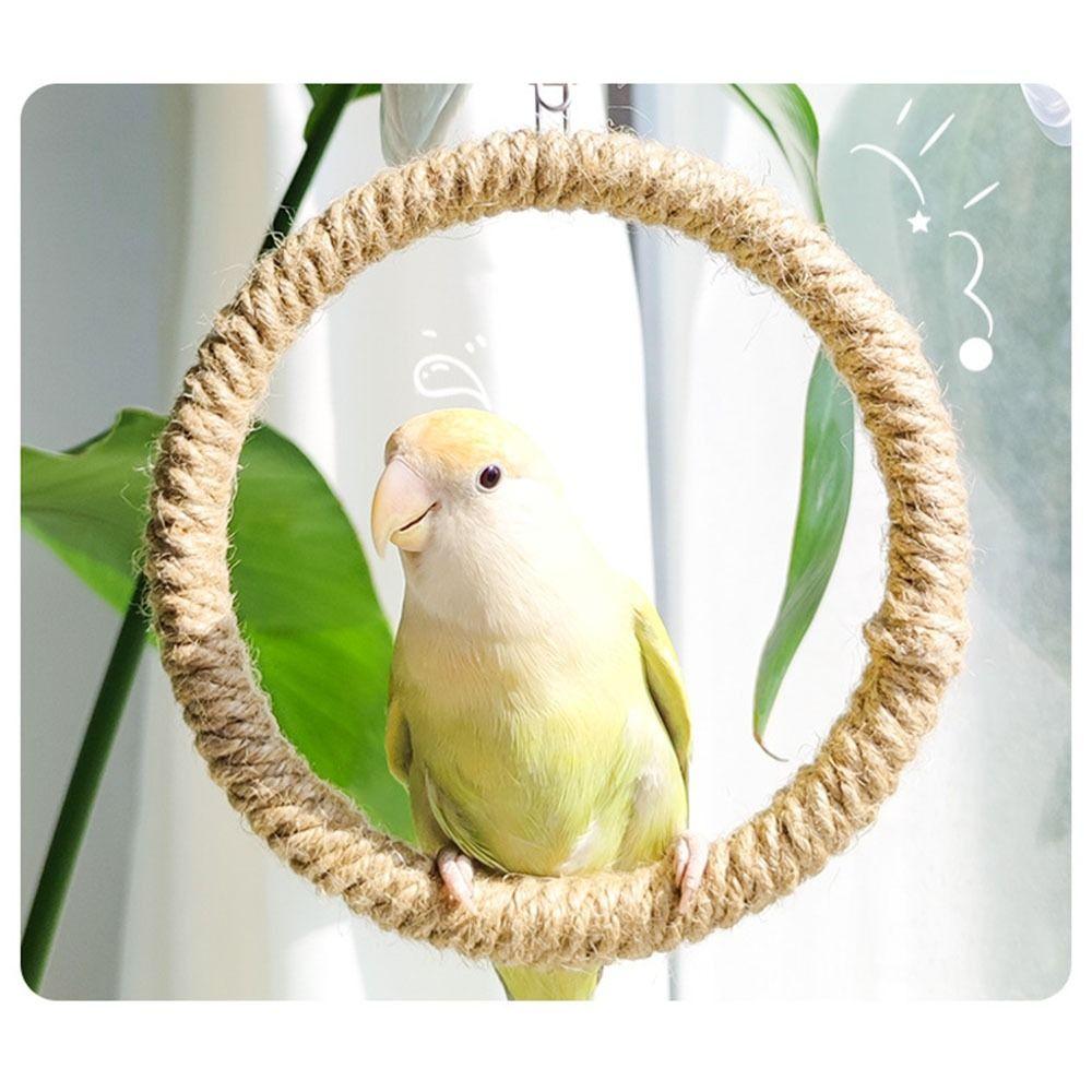 Suction Cup Hanging Bird Standing Perch Non-slip Parrot Play Stand Toy  Pet Bird Cage