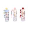 Water bottle high value float plastic cup large capacity portable straw cup cartoon with rope tea separation water cup