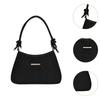 Shoulder Bag for Women Soft Purse Stylish Handbag for Street Shopping Dating Black