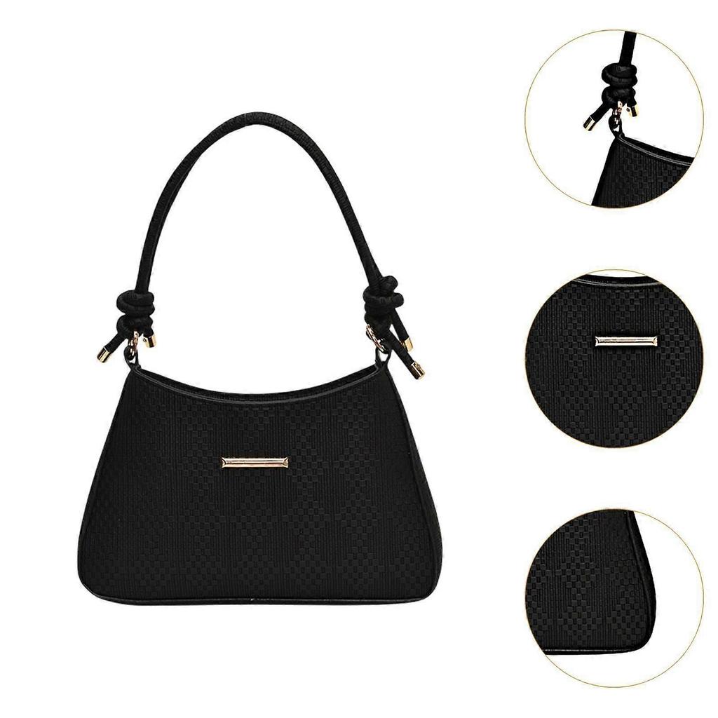 Shoulder Bag for Women Soft Purse Stylish Handbag for Street Shopping Dating Black