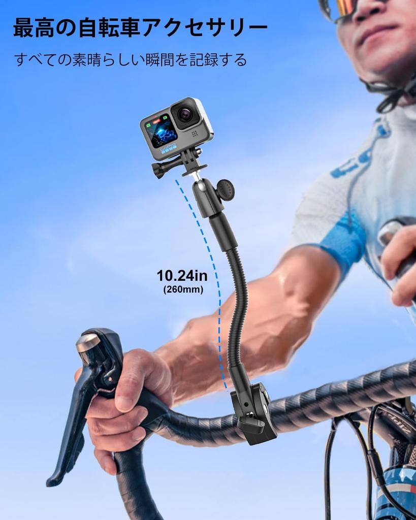Kolasels Camera Stand GoPro Mount [Industry's Most Stable] Webcam Stand [260mm Long Arm Gooseneck] GoPro Mount Clip 1/4 Inch 3/8 Inch 5/8 Inch Screw I