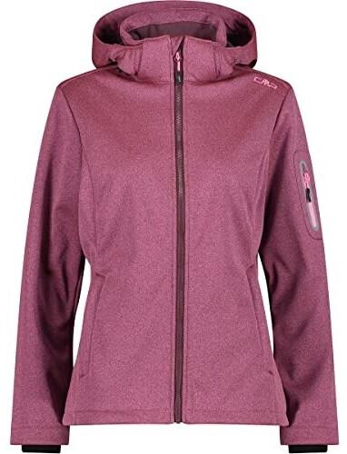 Куртка CMP Softshell Jacket Zip Hood Women (39A5006M) nero mel.-desert rose