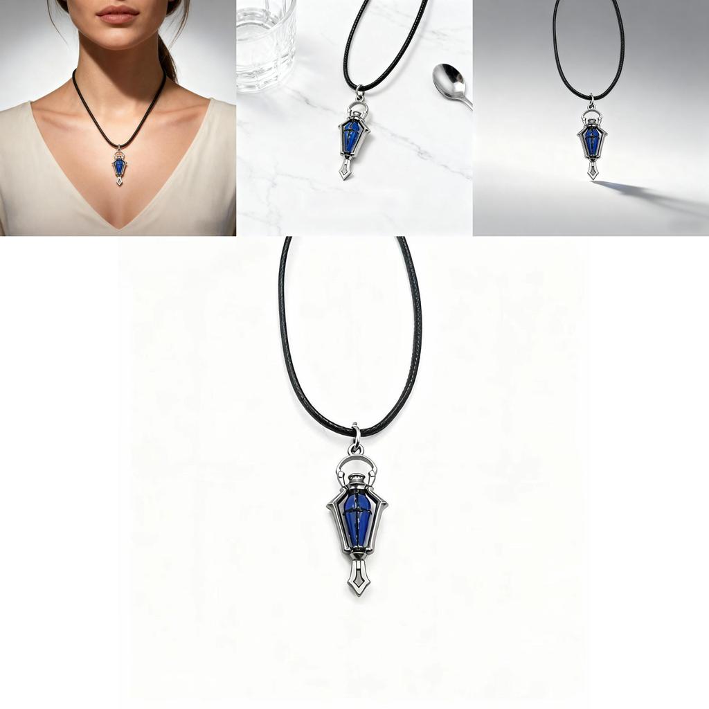 Lantern Cartoon Pendant Necklace For Men Women With Zinc Alloy Craftsmanship