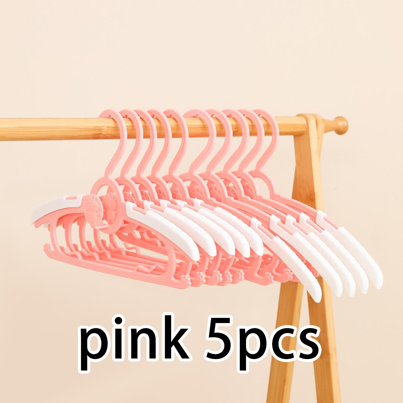 

5pcs children s thickened, stretchable plastic hangers, baby clothes hanger, made of safe and environmentally friendly materials