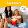 HOTPOR Mikrowellen-Popcorn-Maker, Silikon, 3L Großes Fassungsvermögen, PVC-frei und Spülmaschinenfest, Faltbare Popcornschüssel