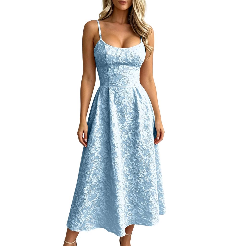 Backless Midi Dress for Women Elegant Sleeveless Sundresses for Women Casual Dresses for Women Vacation Outfits for Women Maxi Dresses for Women
