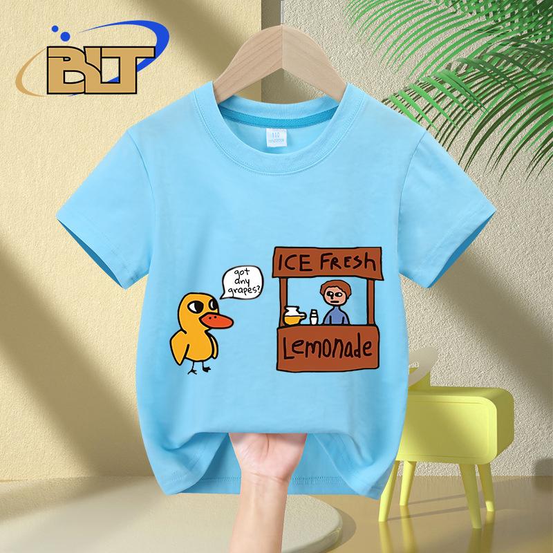 Got any grapes lemonade stand kids TShirt summer childrens pure cotton shortsleeved casual tops boys and girls gifts