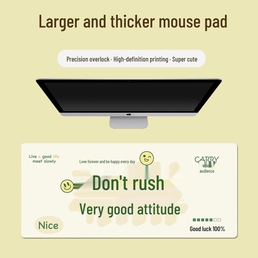 Extra Large Doodle Text Mouse Pad with Lock Edge - Thick, Durable Keyboard Desk Mat