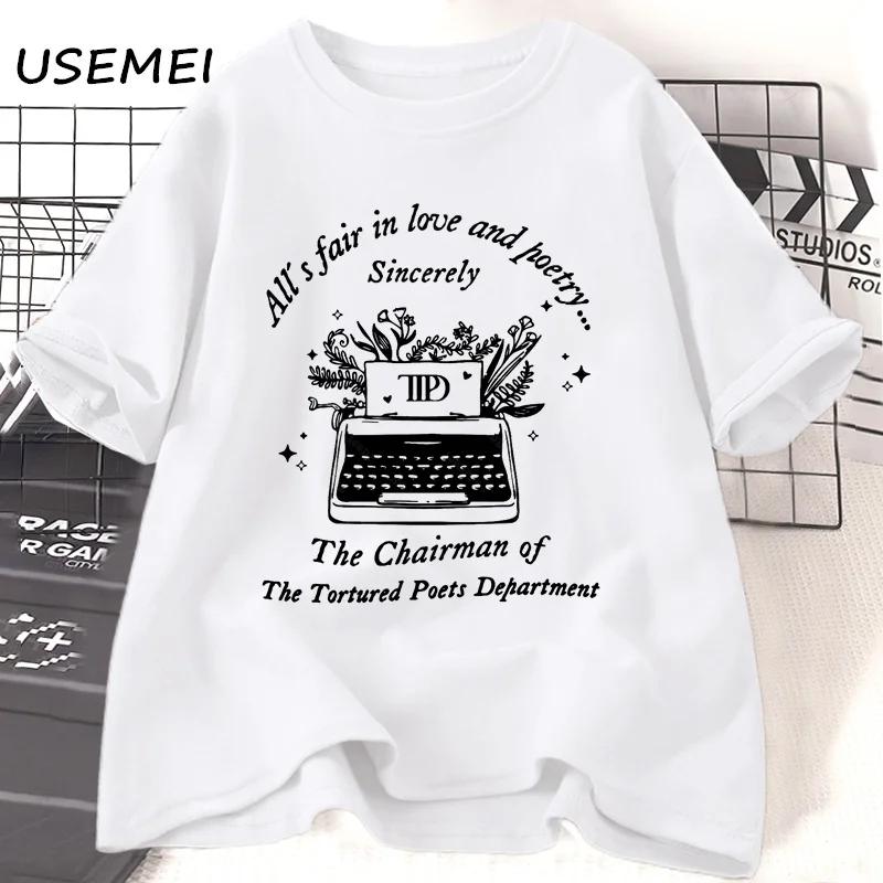 Alles ist erlaubt in Liebe und Poesie T-Shirt Damen 2024 TTPD Neues Album Merch T-Shirt The Tortured Poets Department T-Shirts Baumwoll-Tops