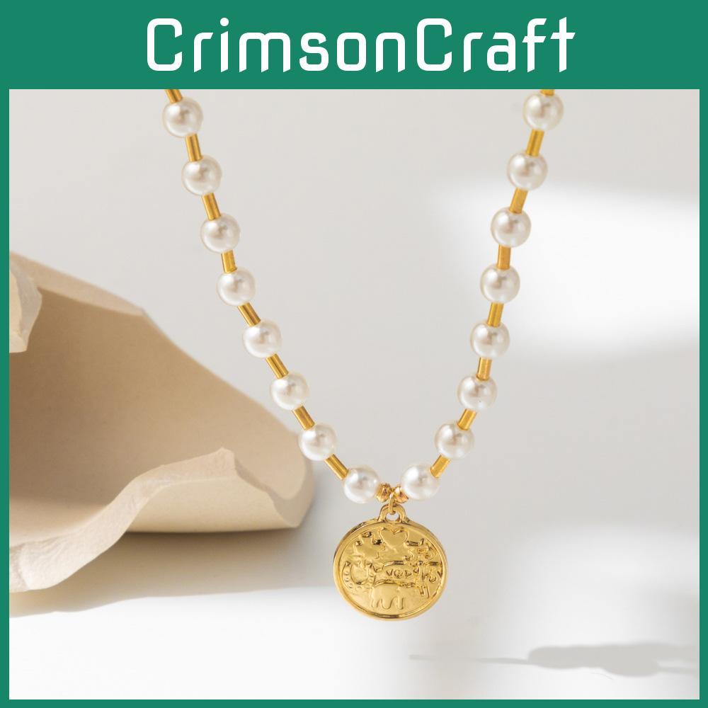 Fashion Trendy Creative Faux Pearl Copper Tube Pendant Necklace For Women 2023 Autumn Street Style