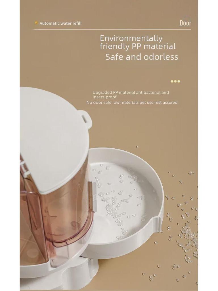Hrănitor automat multifuncțional pentru animale de companie cu boluri duble și găleată de depozitare