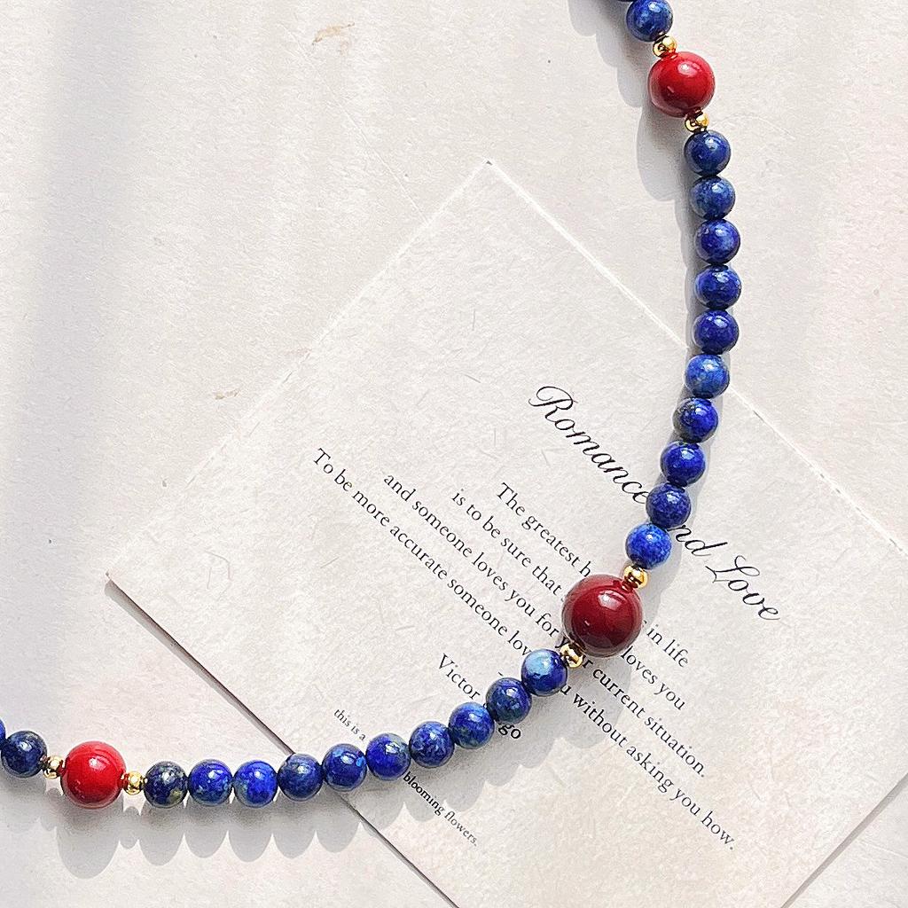 Vintage High Quality Strong Light Artificial Crystal Natural Chalcedony Necklace Collarbone Chain Sweater Chain