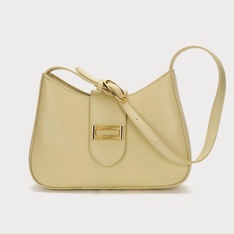 Premium Sense Popular Single Shoulder Women's Bag Fashion Niche Light Luxury Messenger Women's Bag Solid Color Versatile Baguette Armpit Bag