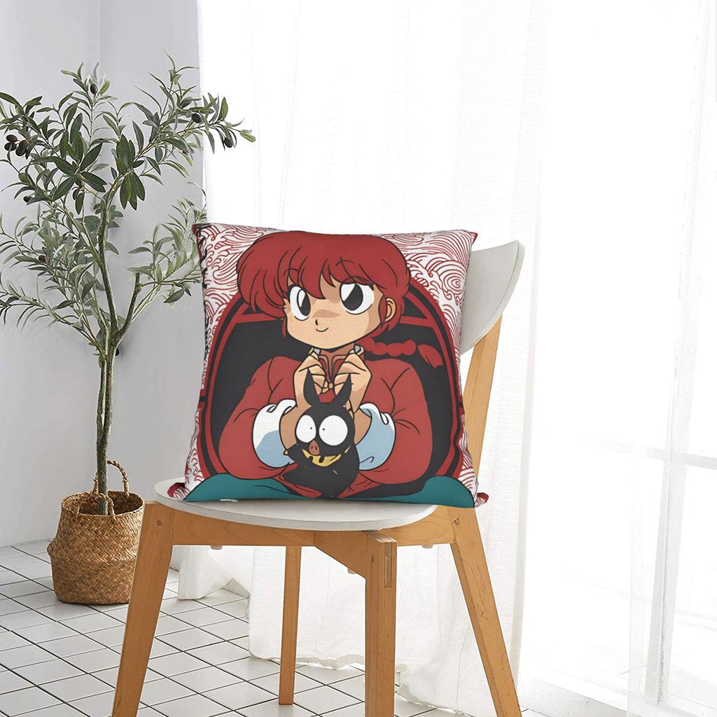 Ranma Saotom Anime Square Pillow Covers Polyester Sofa Cushion Cover Cool Decorative Throw Pillow Case 45*45
